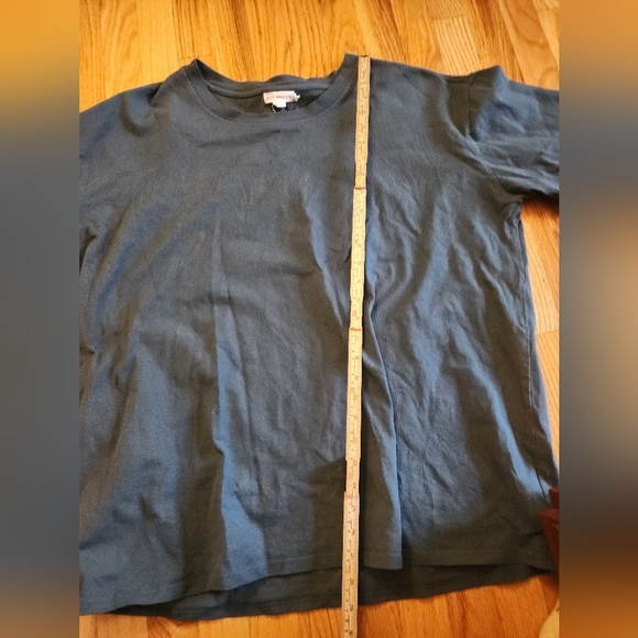 Good American Long Sleeve Tee Orion Blue Size 3/4 Crew Neck Cotton - Picture 10 of 11